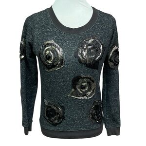 All Saints Beaded Sequins Sweatshirt Gray